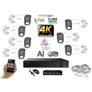 MS - AI Hybrid Light IP kamerarendszer 7 kamerával switchel 8 Mpix WT - 6484k7B