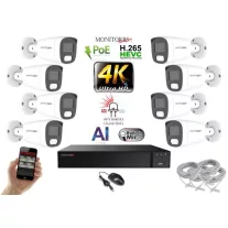   Monitorrs Security - AI Hybrid Light IP kamerarendszer 8 kamerával 8 Mpix WT - 6484k8