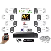   MS - AI Hybrid Light IP kamerarendszer 8 kamerával switchel 8 Mpix WT - 6484k8B