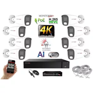 MS - AI Hybrid Light IP kamerarendszer 8 kamerával switchel 8 Mpix WT - 6484k8B